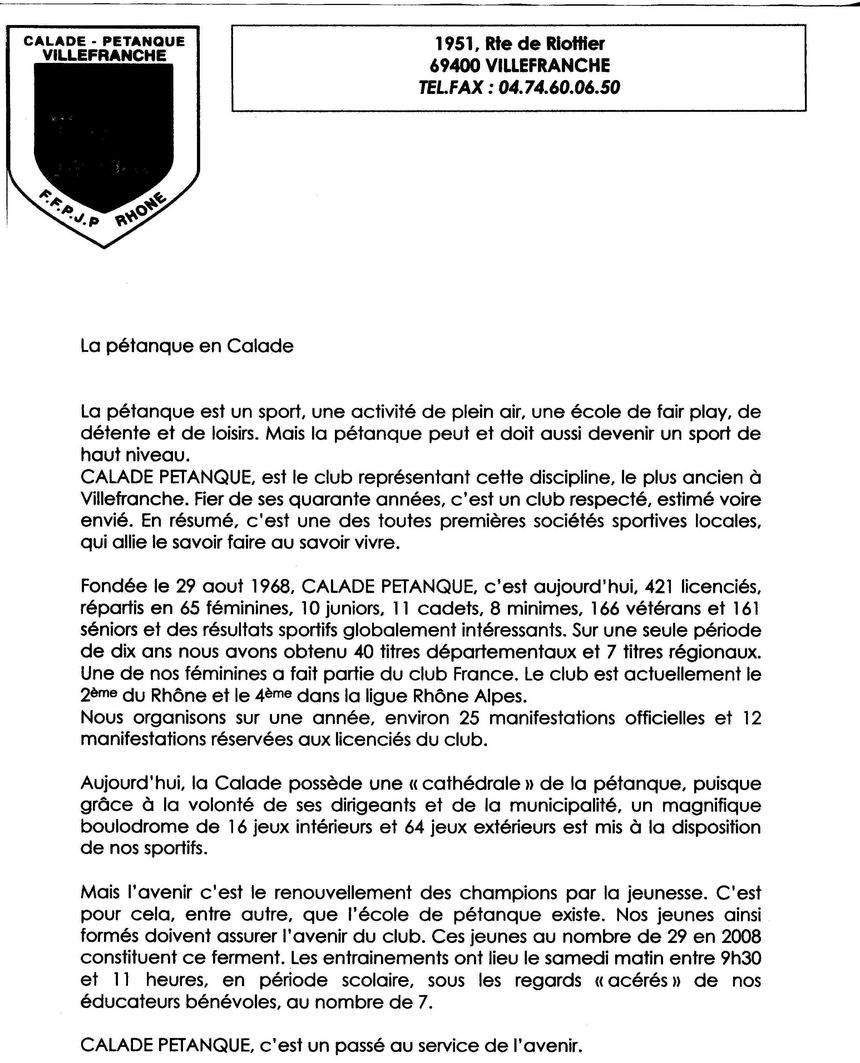 LA PETANQUE EN CALADE LA PETANQUE EN CALADE