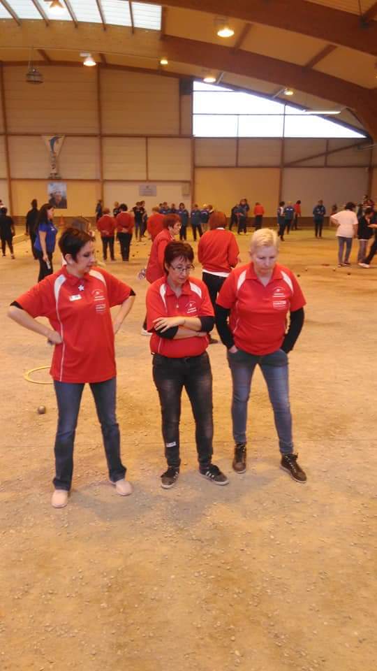 Céline Combes avec 2 joueuses de Couzon (Combes Nathalie et Choron Fabienne )