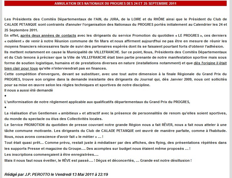 NATIONAUX DU PROGRES NATIONAUX DU PROGRES