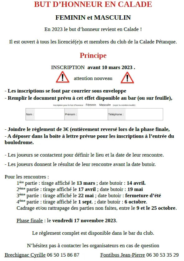 BUT D'HONNEUR 2023 BUT D'HONNEUR 2023