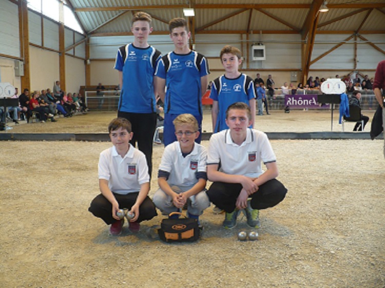 Nos cadets champions du Rhône DUMONT DORIAN- LACONDEMINE FLORIAN- JACOB YOHANN