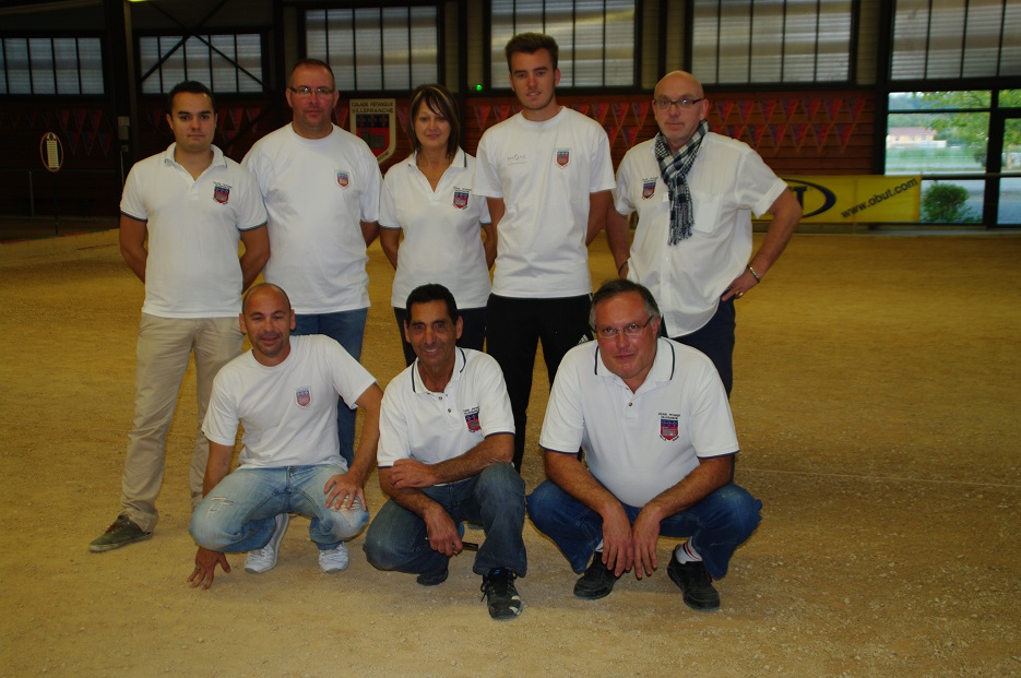 LES JOUEURS : JOURDAN Anthony-AMBROISE Anthony - MECHAIN Brigitte - DUMONT Amaury le coach BACQUIE Alain (président du club) accroupis DARAI Serge - SALIBA José - ACHARLES Jean-MARC