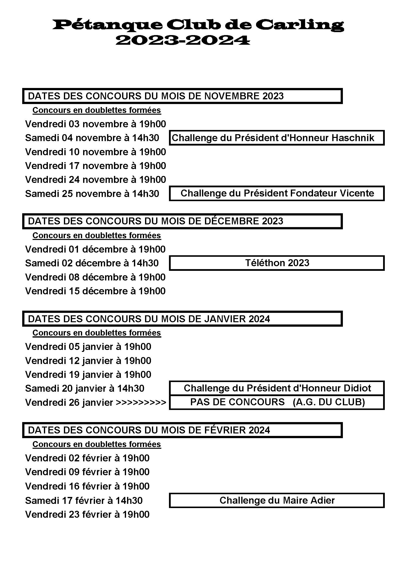 CONCOURS HIVERNAUX 2023-2024