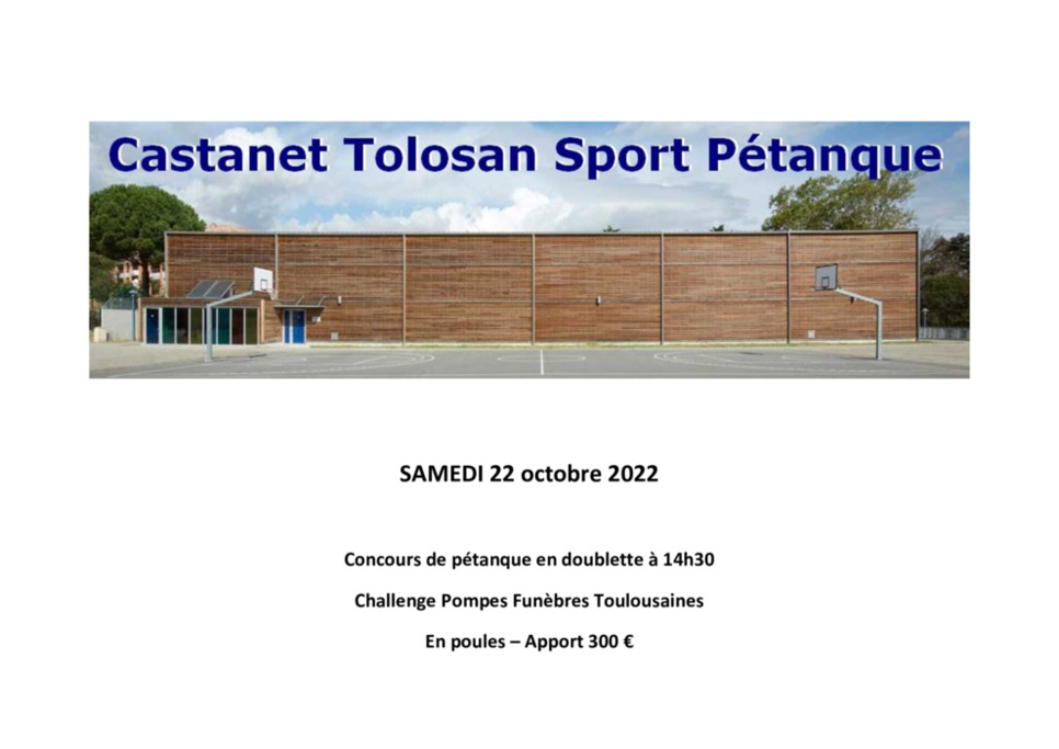 Concours doublette 22 octobre 2022 Concours doublette 22 octobre 2022