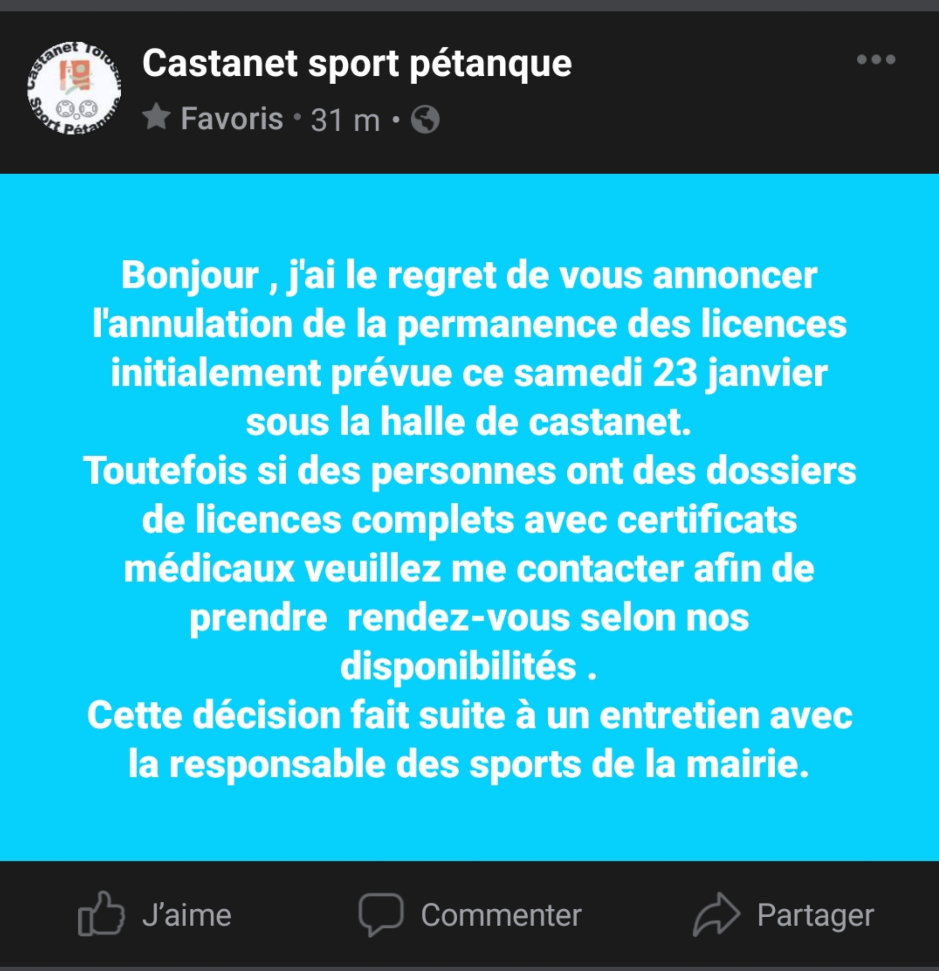 Renouvellement de licence 2021