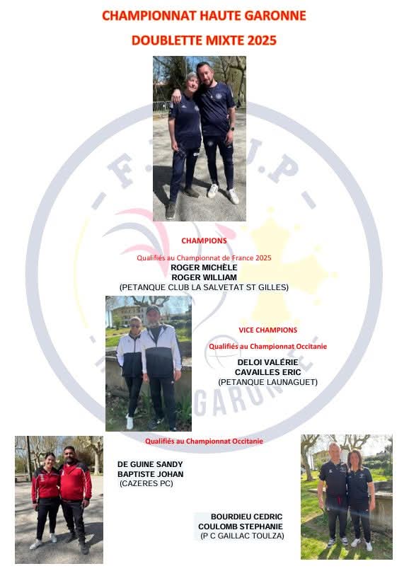 Championnat H.G Doublette Mixte 2025 Championnat H.G Doublette Mixte 2025