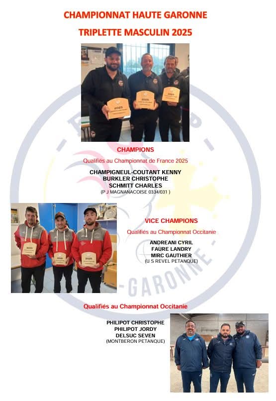 Championnat H.G Triplette Masculin 2025 Championnat H.G Triplette Masculin 2025