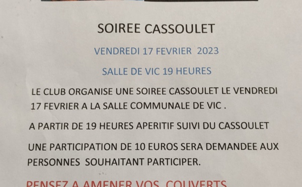 Soirée cassoulet **