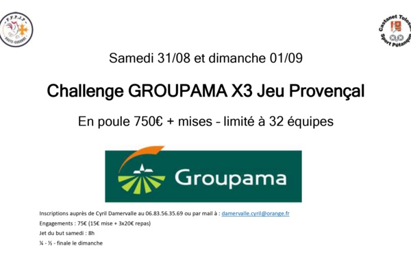 Challenge GROUPAMA Triplette Jeu Provençal
