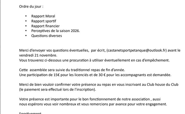 Assemblée Générale 2025