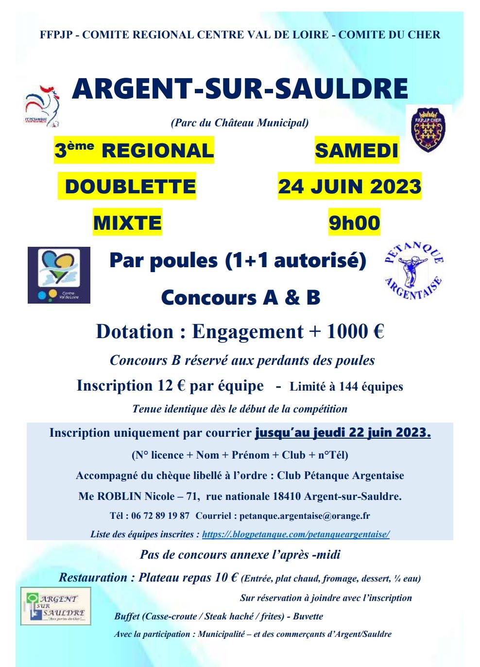 REGIONAL DOUB MIXTE  PETANQUE ARGENTAISE