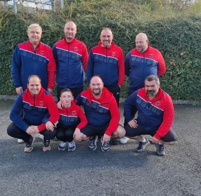 Pascal MNICH (Coach), Martial REBOTTARO, Florent CLAVIER, Robby STEINBACH, Alexandre JACQUET, Sacha JACQUET, Mickaël JACQUET et Stéphane LAHOUSSINE