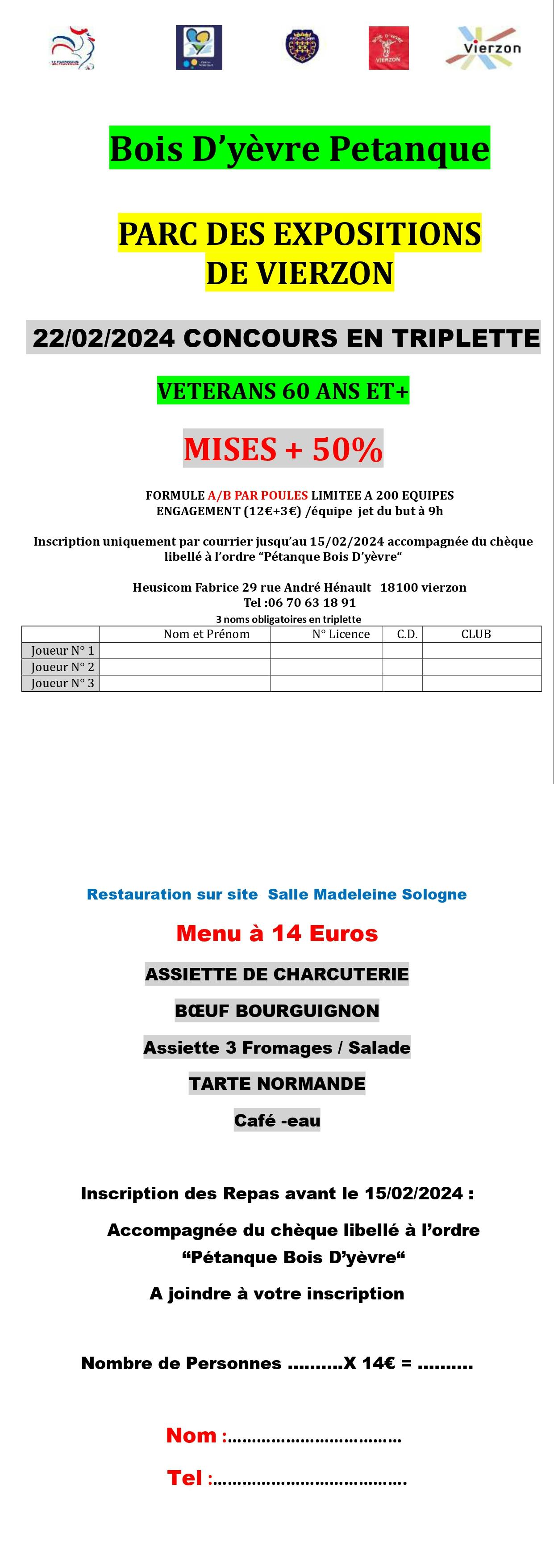 AFFICHE CONCOURS DU BOIS D YEVRES 2024 MISE PLUS 50%