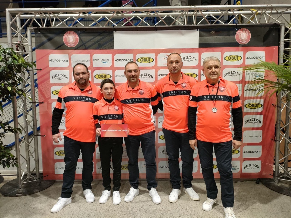 Mickaêl JACQUET, Sacha JACQUET, Florent CLAVIER, Martial REBOTTARO et Pascal MNICH (Coach)