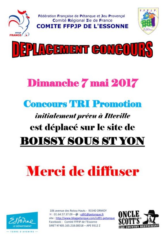 Déplacement concours