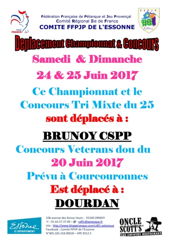 Déplacement Championnat et concours