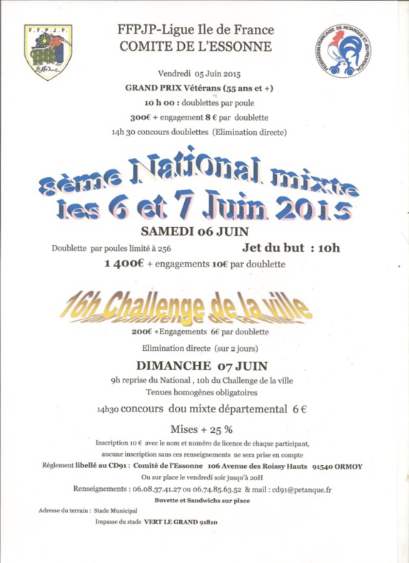 8ème National Mixte de Vert le Grand 8ème National Mixte de Vert le Grand