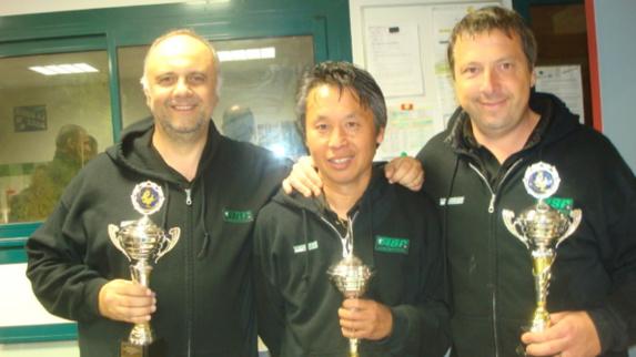 E. Pastol, Y. Heng, S. Gatto d'Arpajon vice-champions