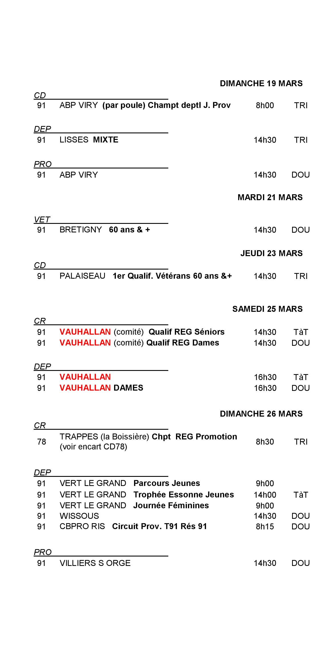 CALENDRIER 2017