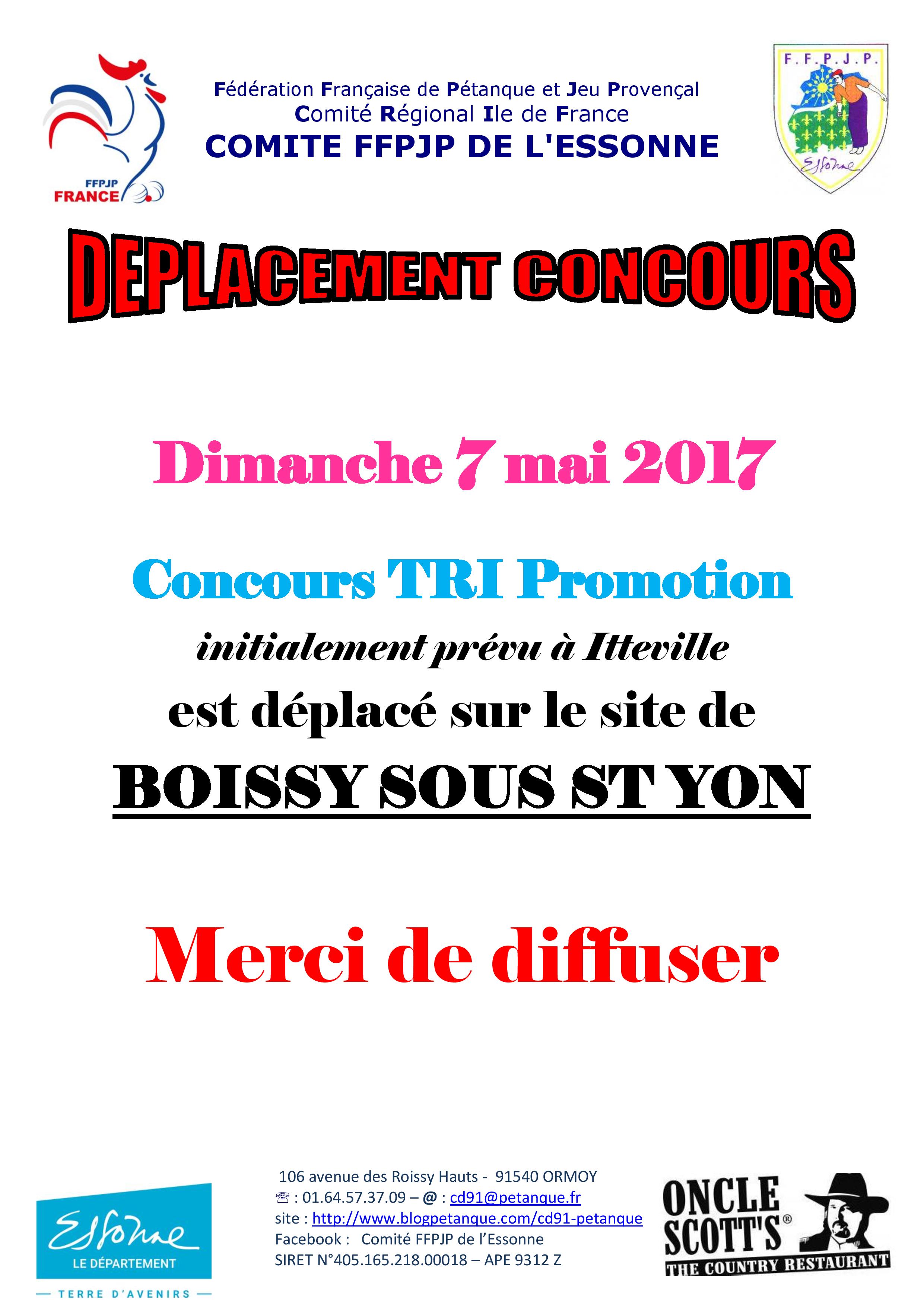 Déplacement concours