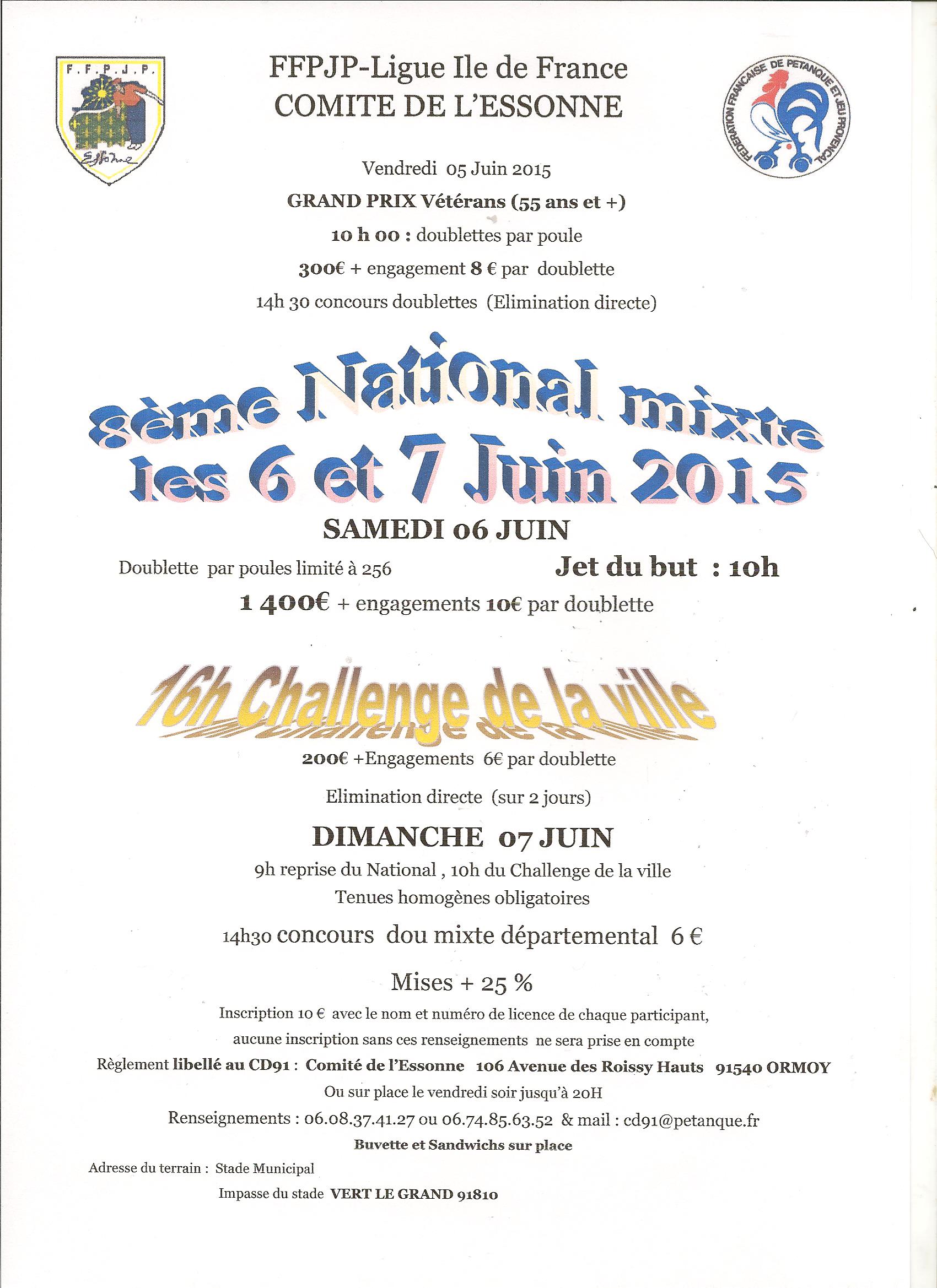 8ème National Mixte de Vert le Grand 8ème National Mixte de Vert le Grand