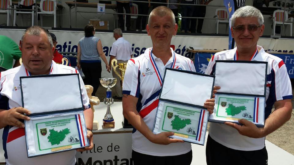 D. Cabelguen (CSP Ris 91 CD 91), Y. Loubet Poujade (Sarcelles CD 95) & D. Busnel (Marolles CD 91) Champions de France !!! D. Cabelguen (CSP Ris 91 CD 91), Y. Loubet Poujade (Sarcelles CD 95) & D. Busnel (Marolles CD 91) Champions de France !!!