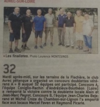 Concours vétérans doublettes à Aurec sur Loire