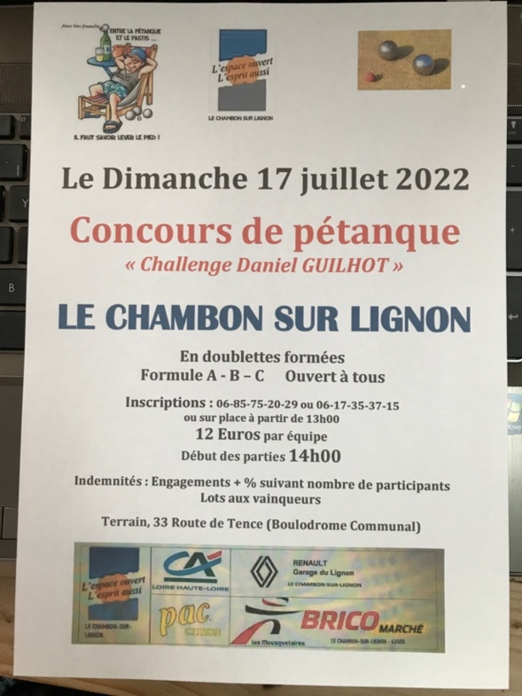 A vos agendas, Challenge Daniel GUILHOT au Chambon sur Lignon le 17 juillet 2022