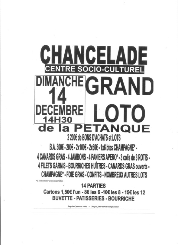 Loto du club 2014 Loto du club 2014