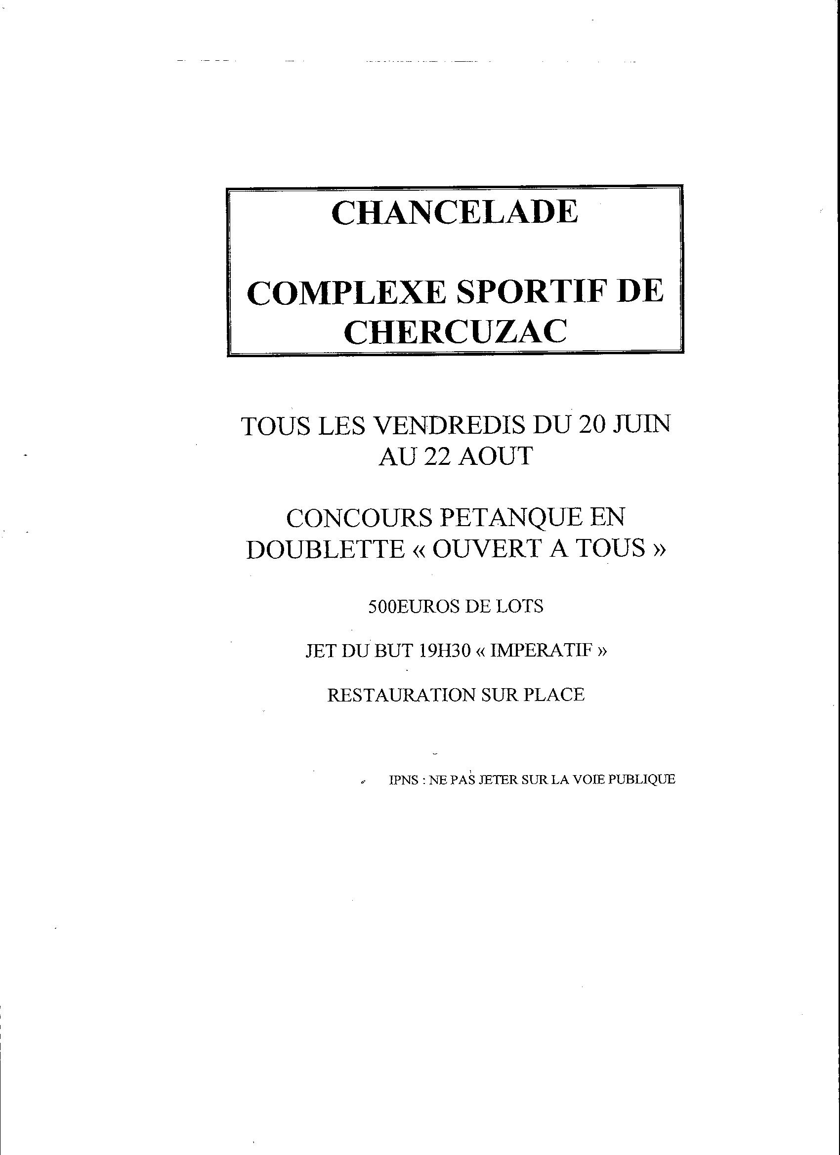 Concours d'été a CHANCELADE