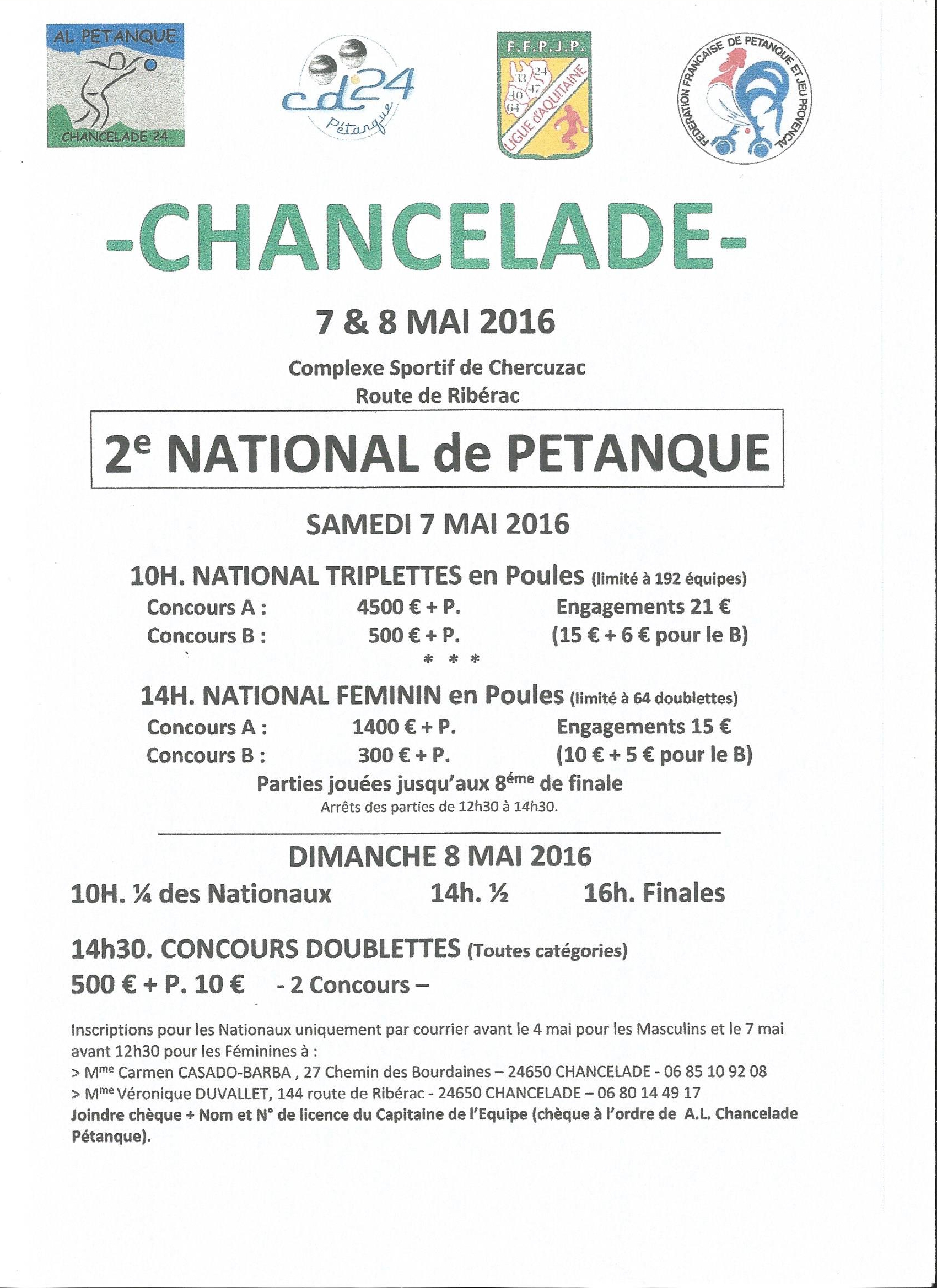   NATIONAL DE PETANQUE CHANCELADE
