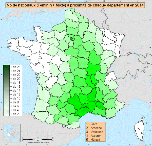 Géolocalisation des compétitions nationales Géolocalisation des compétitions nationales