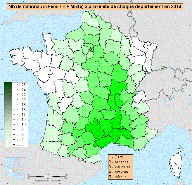 Géolocalisation des compétitions nationales Géolocalisation des compétitions nationales