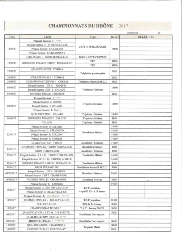 championnat 2017 championnat 2017