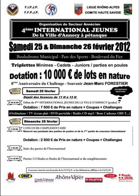 INTERNATIONAL JEUNES D'ANNECY INTERNATIONAL JEUNES D'ANNECY