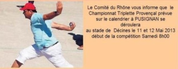 ANNONCE DU COMITE DU RHONE ANNONCE DU COMITE DU RHONE