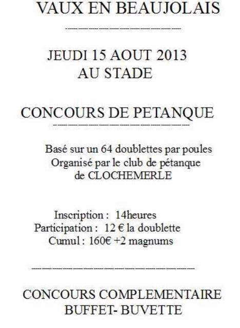 CONCOURS DU 15 AOUT