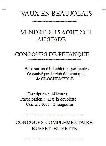 CONCOURS A CLOCHEMERLE LE 15 AOUT CONCOURS A CLOCHEMERLE LE 15 AOUT