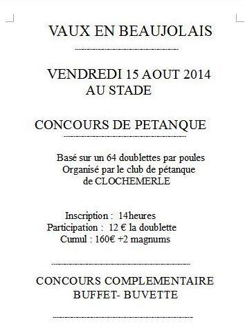 CONCOURS A CLOCHEMERLE LE 15 AOUT