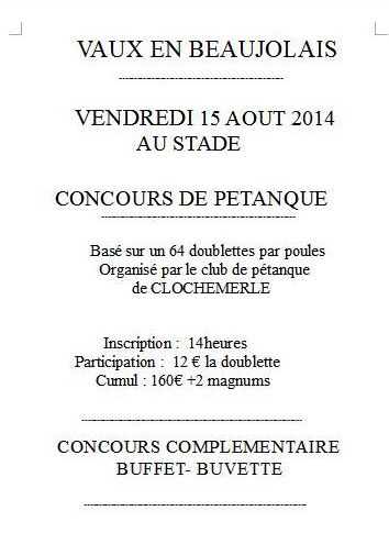 CONCOURS A CLOCHEMERLE LE 15 AOUT CONCOURS A CLOCHEMERLE LE 15 AOUT