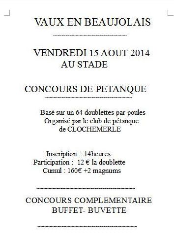 CONCOURS A CLOCHEMERLE LE 15 AOUT