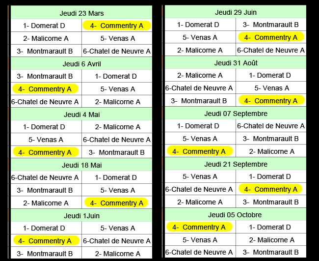 LE CALENDRIER POUR LES VETERANS 1