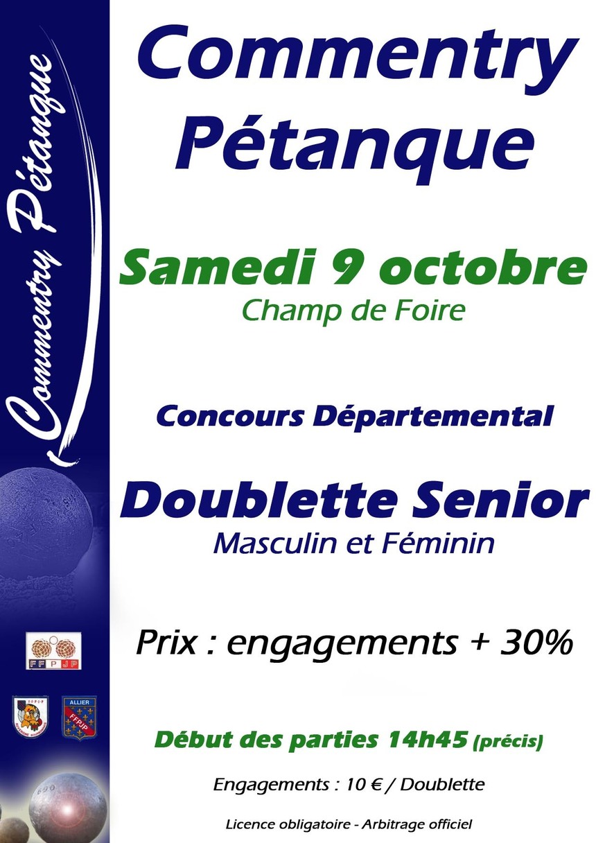 CONCOURS DU SAMEDI 9 OCTOBRE CONCOURS DU SAMEDI 9 OCTOBRE