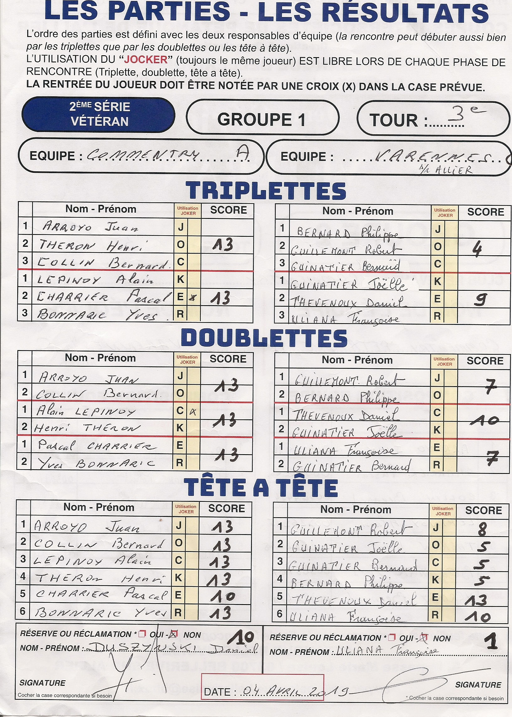 NOUVELLE VICTOIRE POUR L'ÉQUIPE VÉTÉRANS