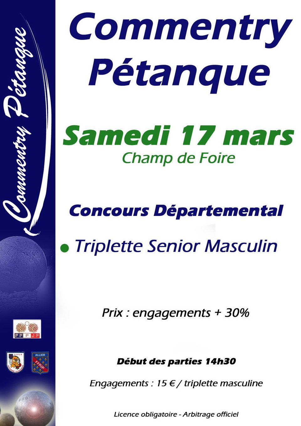 CONCOURS DEPARTEMENTAL TRIPLETTE DU 17 MARS