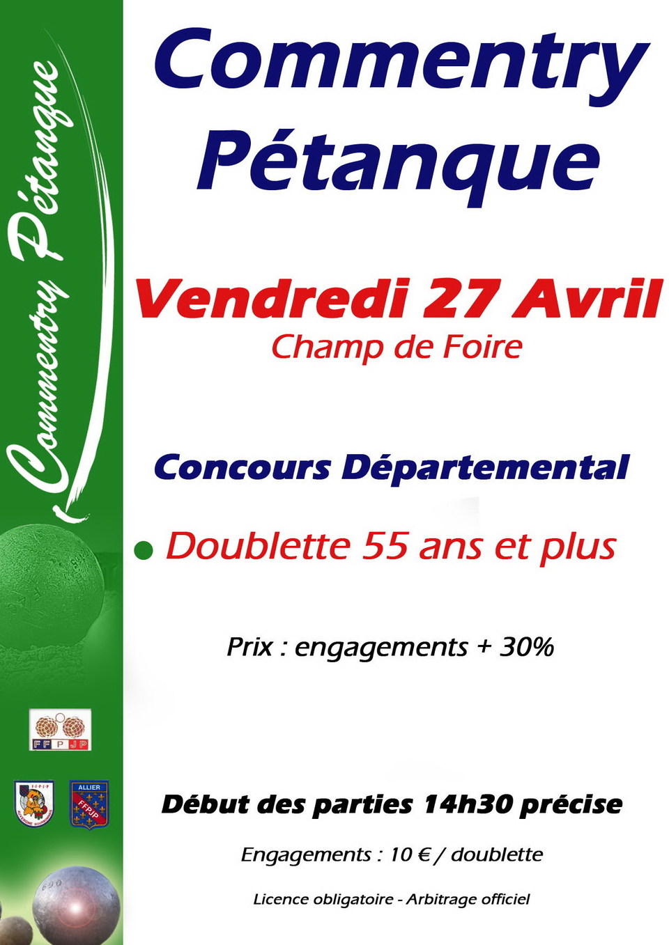CONCOURS 55ANS ET PLUS DU 27 AVRIL CONCOURS 55ANS ET PLUS DU 27 AVRIL