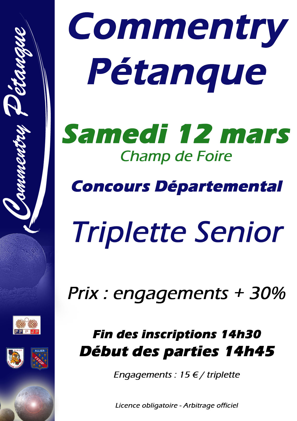 Concours triplette du 12 mars 2016 Concours triplette du 12 mars 2016