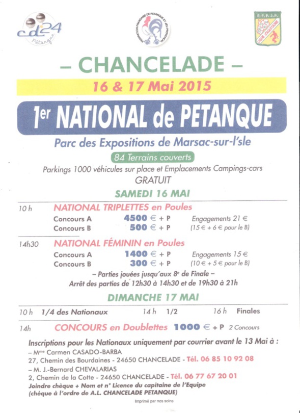 NATIONAL DE CHANCELADE 2015 NATIONAL DE CHANCELADE 2015