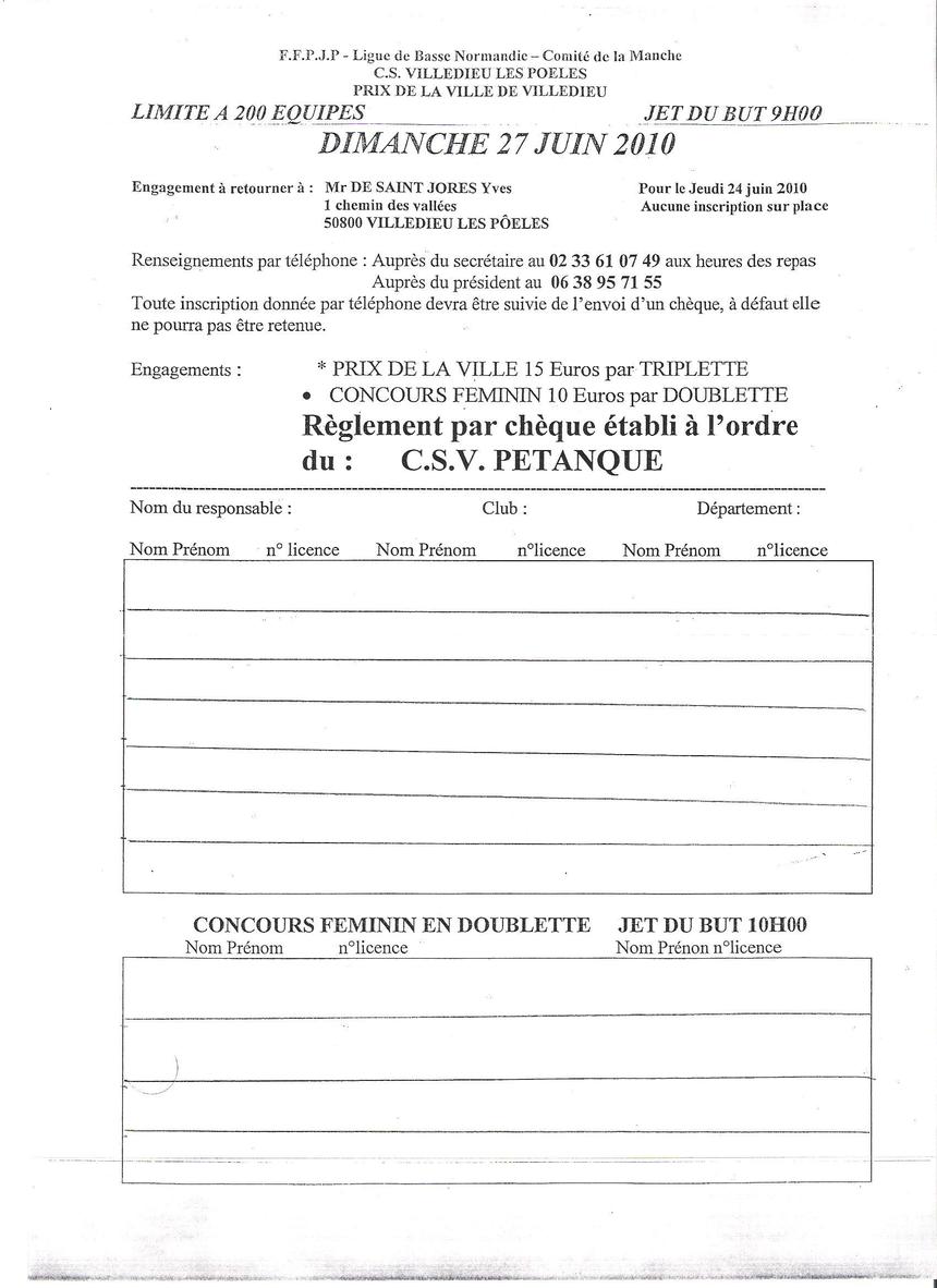 REGIONAL DE VILLEDIEU LES POELES LE DIMANCHE 27 JUIN
