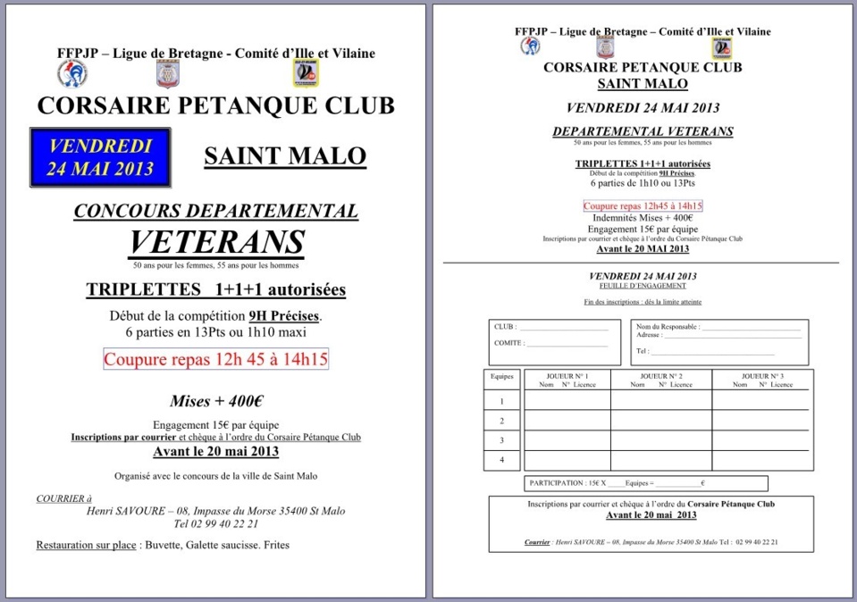 CONCOURS VETERANS DE ST MALO LE 24 MAI 2013